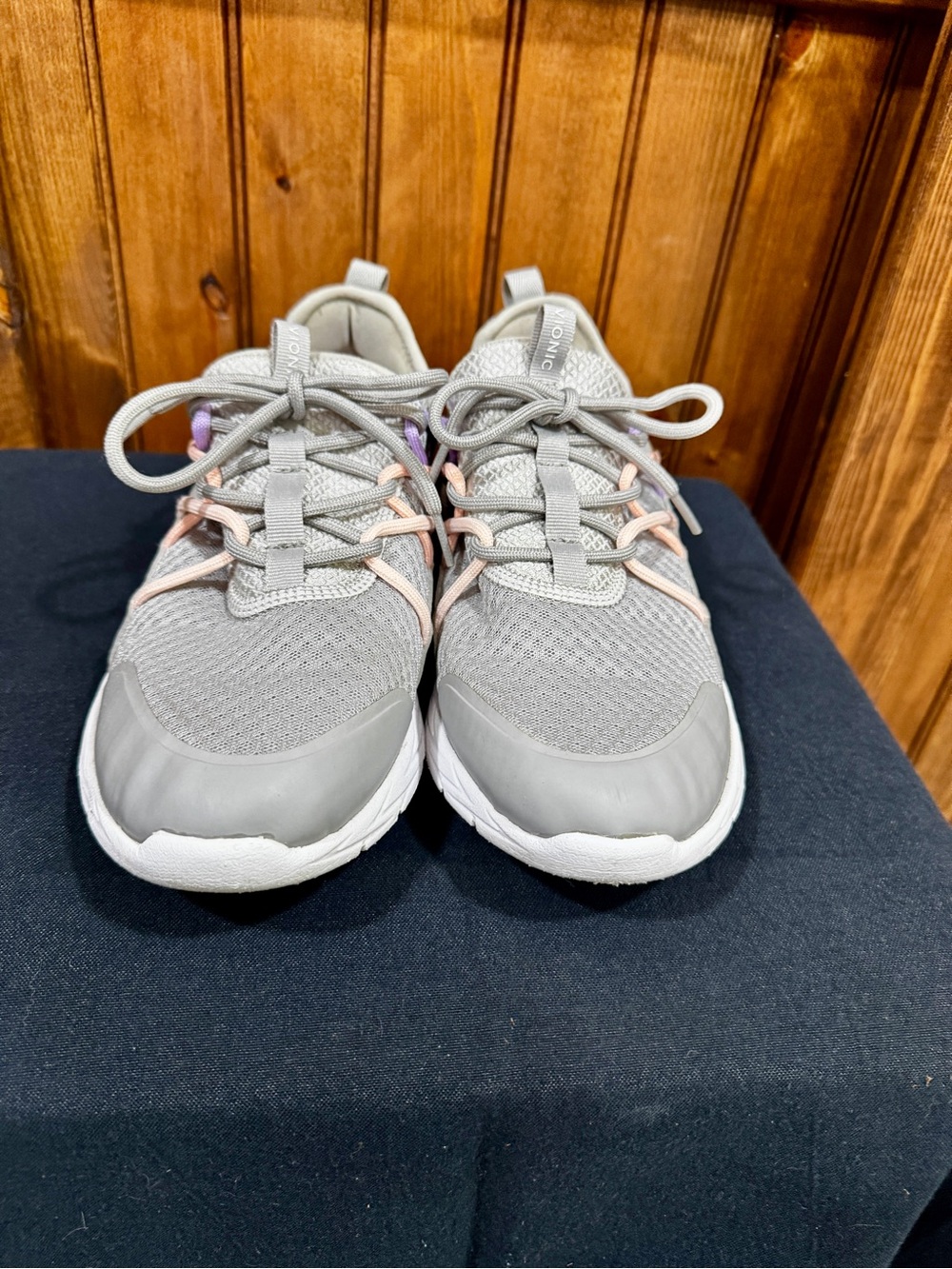 Women’s Vionic Grey Sneakers with Pink/Purple Accents